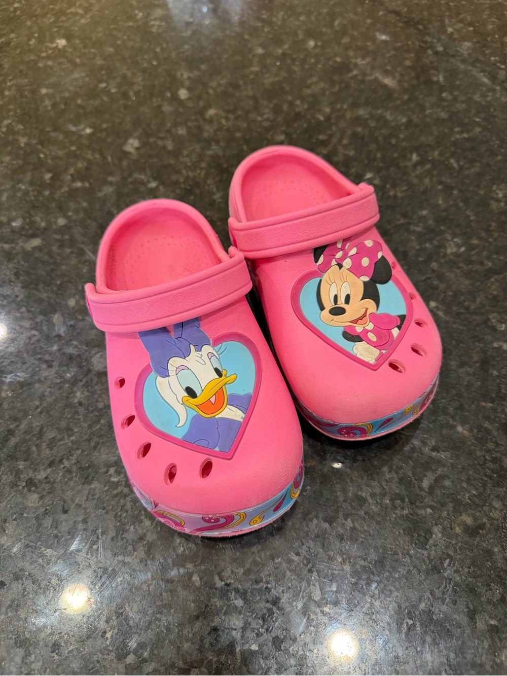 Kids Character Pink Slip-On Sandals with Minnie & Daisy Design 9-10